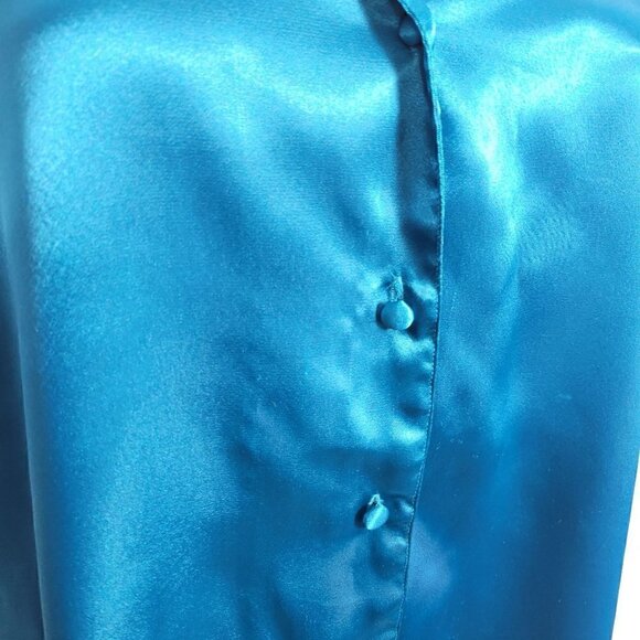 Victoria's Secret Women's Vintage Gold Label Satin/Polyester Button Up Size L - Picture 4 of 12